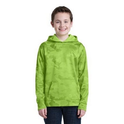 Youth Sport-Tek® Sport-Wick® Camohex Fleece Hooded Pullover