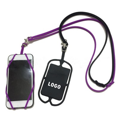 Silicone Cell Phone Wallet With Lanyard