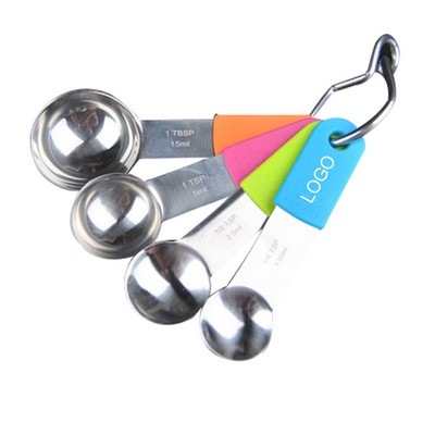 Stainless Steel Measuring Spoons W/ Silicone Handle