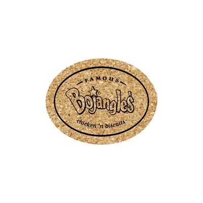 4" Econo Cork Oval Coaster