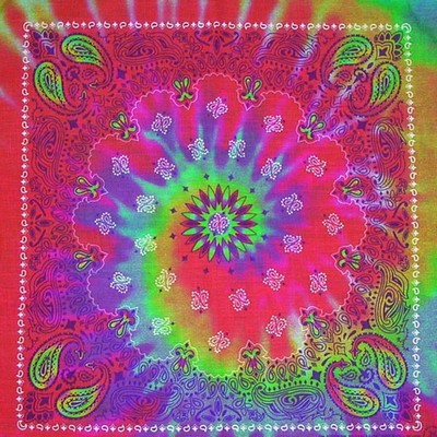 Tie Dye Classic Paisley Bandanna 22"X22" (Printed)