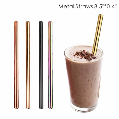 0.40 Inch Wide Straight Metal Straws