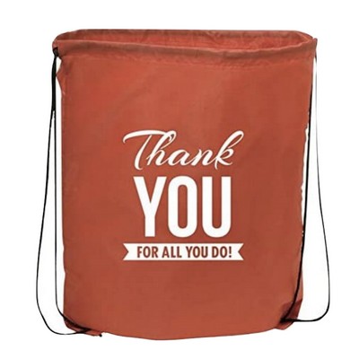 Thank You Drawstring Red Bag