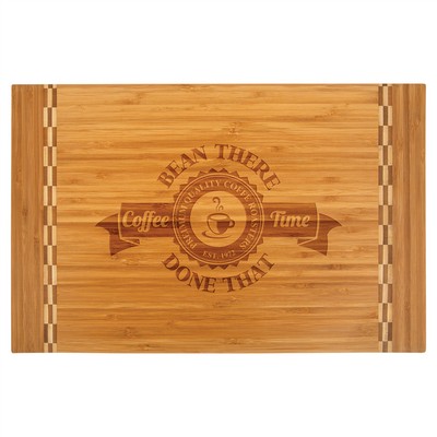 Bamboo Cutting Board with Butcher Block Inlay, 18 1/4" x 12"