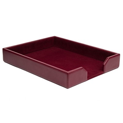 Bonded Leather Burgundy Red Letter Tray