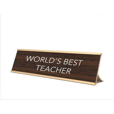 Novelty Nameplate Style (World's Best Teacher)- Metallic Frame