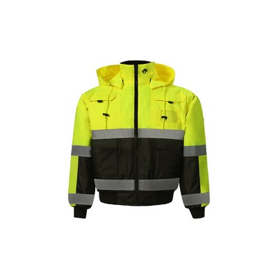 High Viz Lime/Black Reversible Bomber Jacket