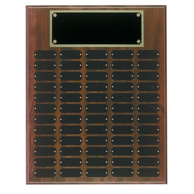 Cherry Finish Completed Perpetual Plaque with 60 Plates (16" x 20")