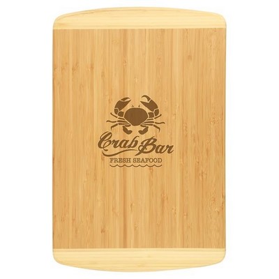 18" x 12" 2 Tone Bamboo Cutting Board