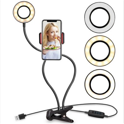 2 In 1 Led Selfie Ring Light Rotating Desktop Phone Stand