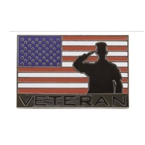 1.25" Veteran American Flag Stock Pin