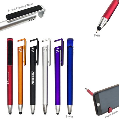 Phone Stand Stylus Pen w/Cleaning Wiper