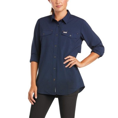 Ariat® Women's Navy Blue Rebar® Made Tough Venttek™ DuraStretch™ Work Shirt