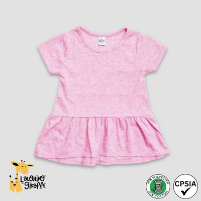 Baby Short Sleeve Peplum Top Cotton Candy Pink 65% Polyester 35% Cotton- Laughing Giraffe®