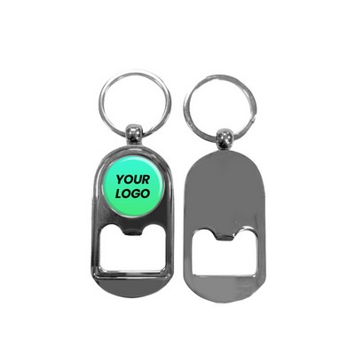 Rounded Metal Bottle Opener Keyring