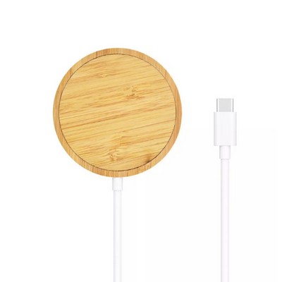 Magnetic bamboo wireless charger