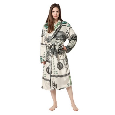 Customized Printing Plush Bathrobe