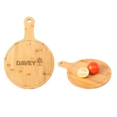 Bamboo Pizza Cutting Board w/Handle