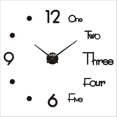 Frameless DIY Wall Clock for Living Room Decor 51Inch