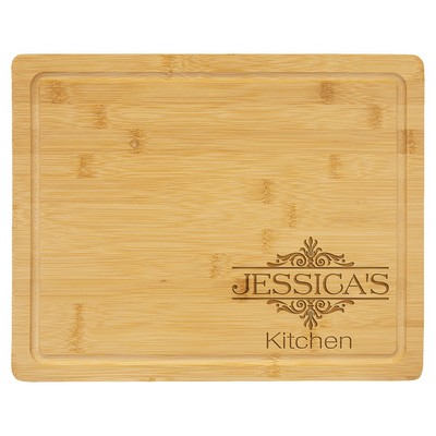 13.75" x 11" Bamboo Cutting Board with Drip Ring