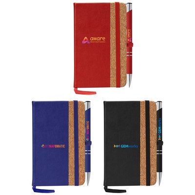 Miller Cork Notebook & Tres-Chic Pen Gift Set - ColorJet