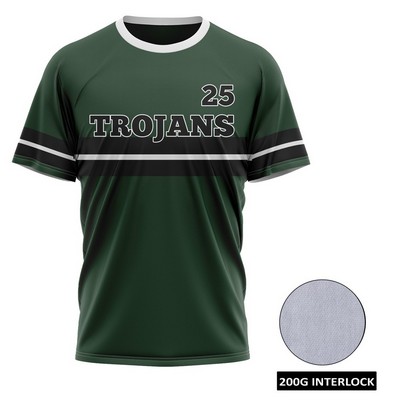 Men's and Kids' Sublimation Baseball Fanwear Jersey (Crew or V) - Interlock