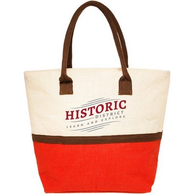 Two-Tone Jute Window Shopper Tote Bag (2 Color Imprint)