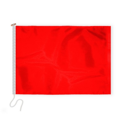 2.5'x3.3' 1ply Nylon Red Beach Safety Flag with sleeve and rope & toggle - No Swimming