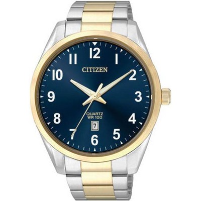 Citizen® Men's Quartz Two-Tone Watch w/Blue Dial