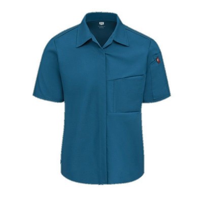 Red Kap™ Women's Short Sleeve Airflow Cook Shirt w/OilBlok - Teal Blue