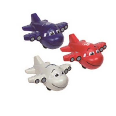 Cartoon Plane Stress Ball with Smiling Face