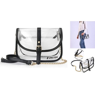 Clear Bag for Women Clear Bags Stadium Approved Shoulder Bag Crossbody Bag Small Clear Purse Chain