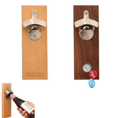 Wooden Wall Mounted Bottle Opener