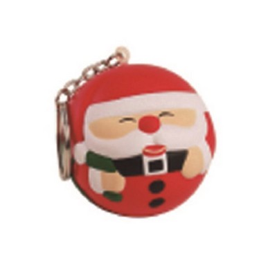 PU Spherical Santa Stress Ball With Key Chain