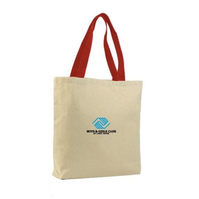 Cotton Canvas Tote with color handles