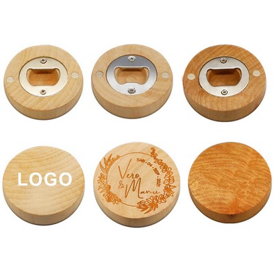 Wooden Magnetic Refrigerator Magnet Bottle Opener