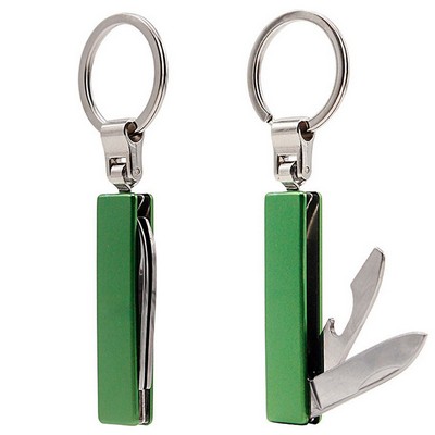 "Durable Stainless Steel Pocket Knife Keychain: Multi-Function"