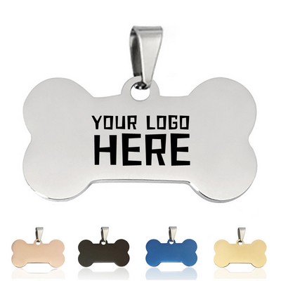 Stainless Steel Bone-Shaped Pet Tag