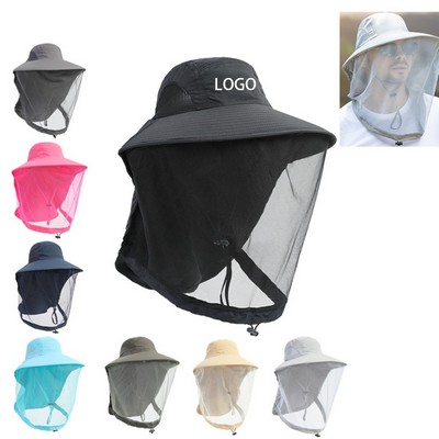 Wide Brim Bucket Hat With Mesh