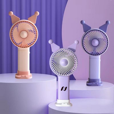 3 Levels Wind Speed Rechargeable Handheld Fan Mini Fan Phone Holder