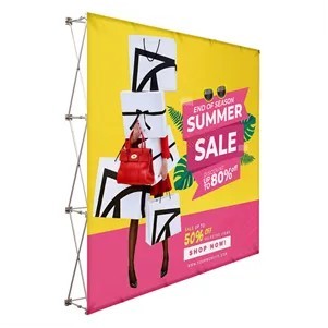 10' x 8' Pop Up Fabric Foldable Display Wall - Straight