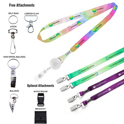 5/8" Dye Sublimated Double Ended Lanyards