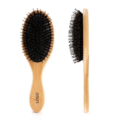 Boar And Nylon Bristles Wooden Hair Brush