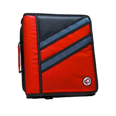 Case-It Z Dual Zipper Binders - Red, 3 (Case of 6)