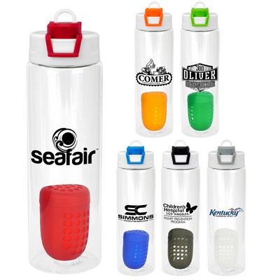 Two Tone Pop Up 24 oz. Recycled Bottle with Floating Infuser