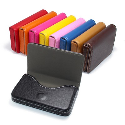 Leatherette Business Card Holder w/Plush Velvet Lining