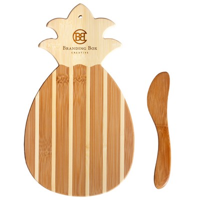 Pineapple Charcuterie Board with Spreader Knife Gift Set