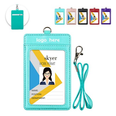 PU Badge Holder With Lanyard