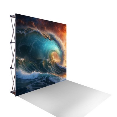 8ft Pop-Up Straight Backdrop Wall Kit Trade Show Display