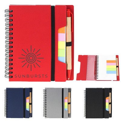 Colourful Spiral Notebook W/ Pen & Ruler